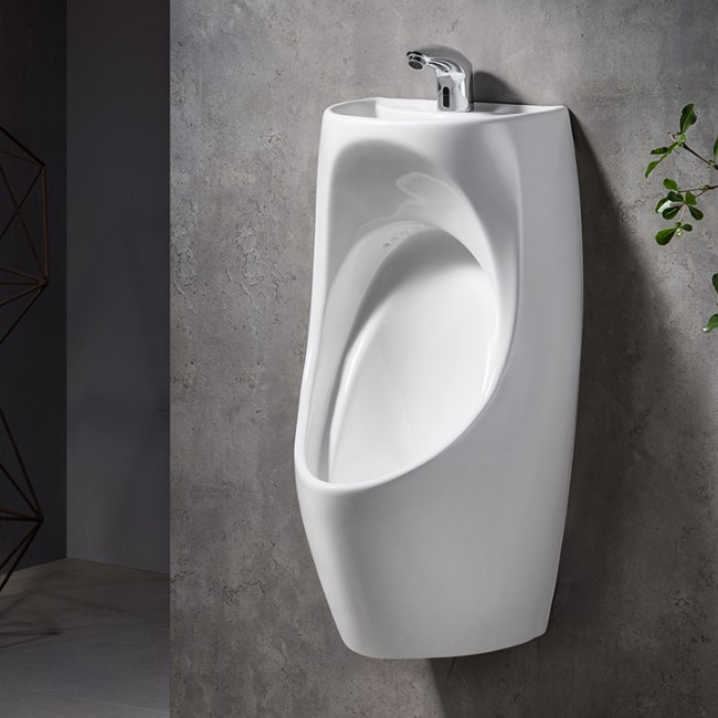 Mounted male urinal upper with wash basin